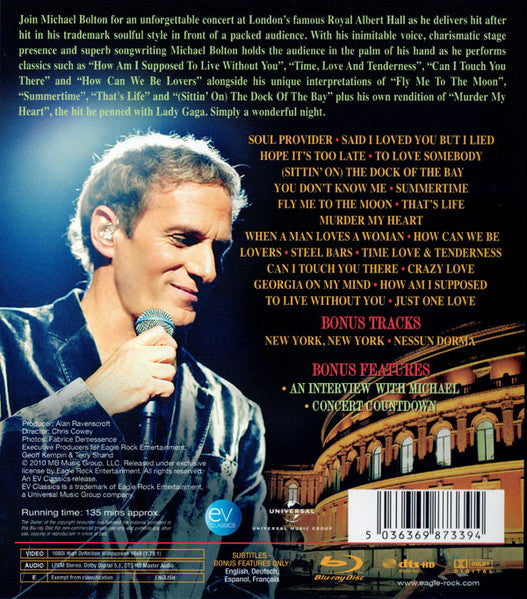 Michael Bolton - Live at the Royal Albert Hall (2018 Blu-Ray) Sealed