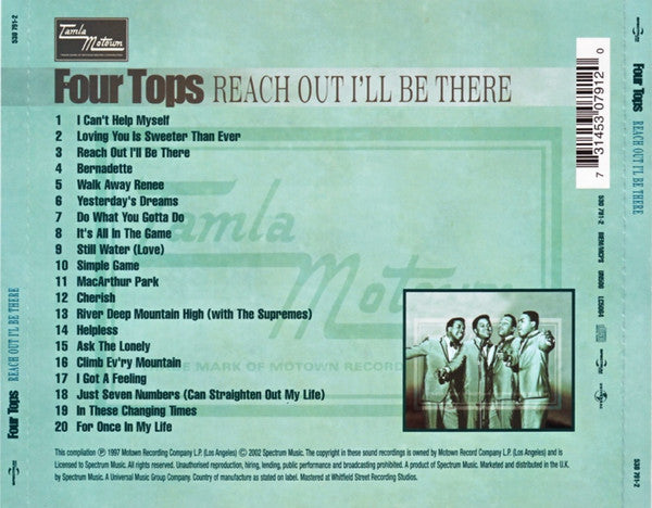 Four Tops - Reach Out I'll Be There (2002 CD) Mint