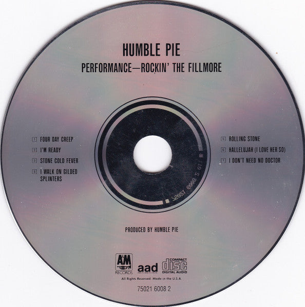 Humble Pie - Performance ~ Rockin' the Fillmore (1990 US CD) Mint
