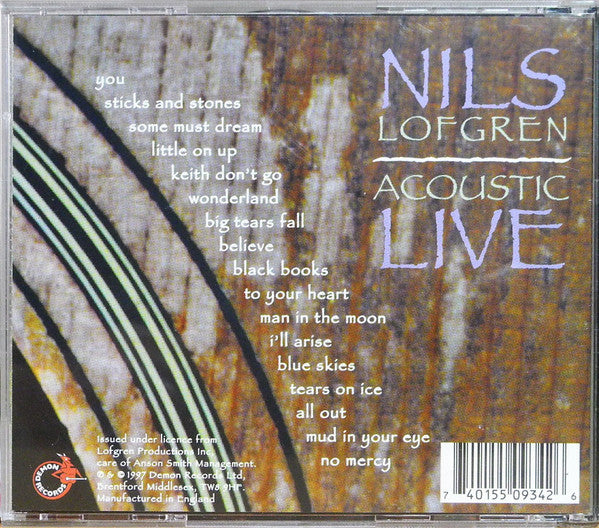 Nils Lofgren - Acoustic Live (1997 CD) NM