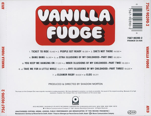 Vanilla Fudge - Vanilla Fudge (1997 CD) Mint