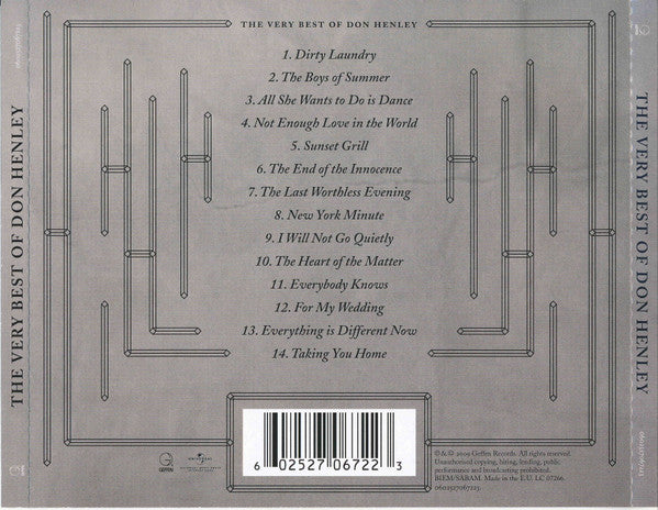 Don Henley - The Very Best of (2009 CD) NM