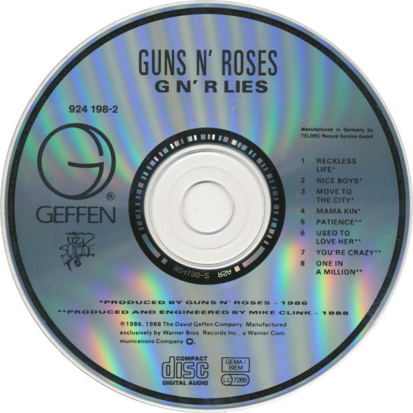 Guns N' Roses - Lies (1988 'RSA' CD) NM