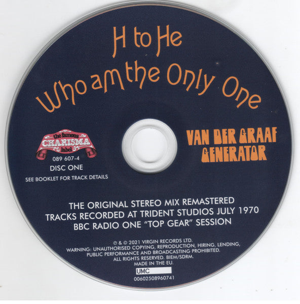 Van Der Graaf Generator - H to He Who Am... (2 CD + 5.1 DVD) Sealed