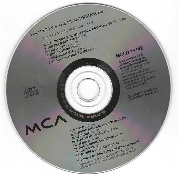 Tom Petty & the Heartbreakers - Pack up the Plantation LIVE! (1989 CD) NM
