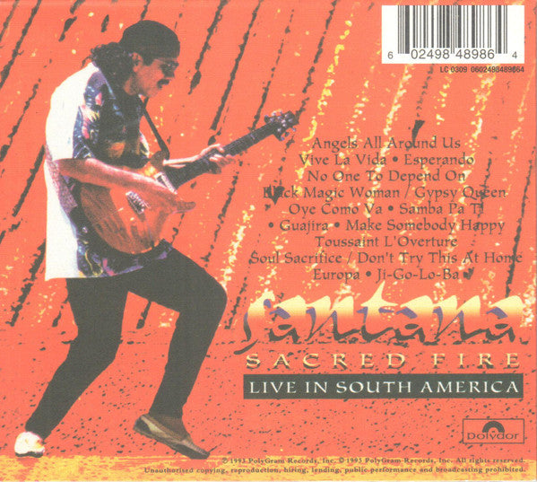 Santana - Sacred Fire ~ Live in South America (1993 CD) VG+