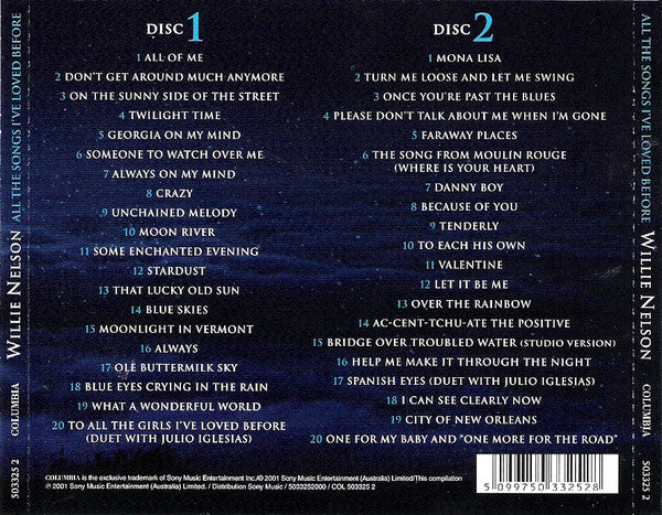 Willie Nelson - All the Songs I've Loved Before (2001 DCD) VG+