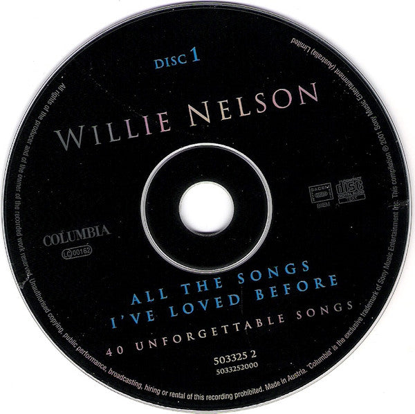 Willie Nelson - All the Songs I've Loved Before (2001 DCD) VG+