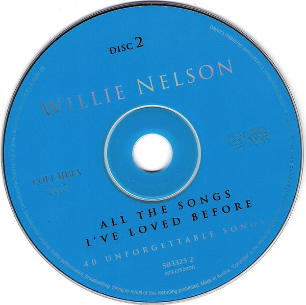 Willie Nelson - All the Songs I've Loved Before (2001 DCD) VG+