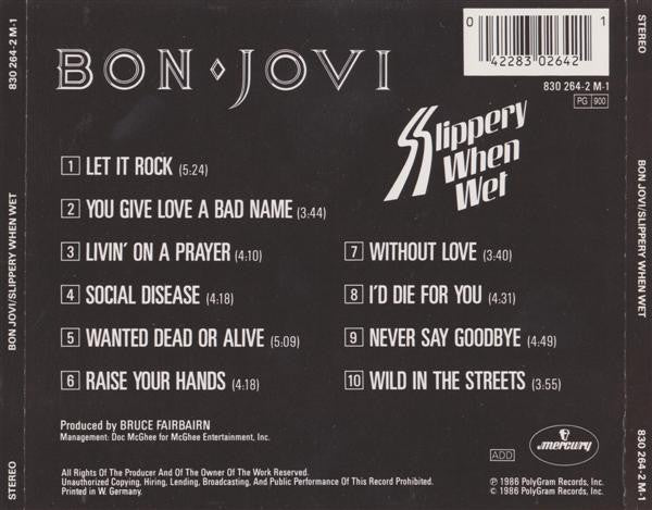 Bon Jovi - Slippery When Wet (1986 CD) NM