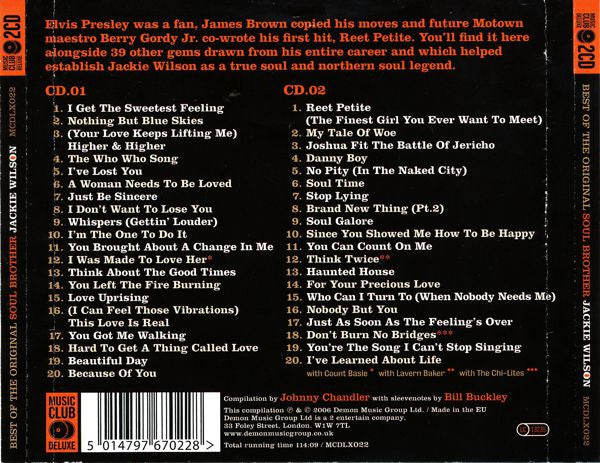 Jackie Wilson - Best of the Original Soul Brother (2006 DCD) NM