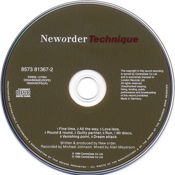 New Order - Technique (2000 CD) NM