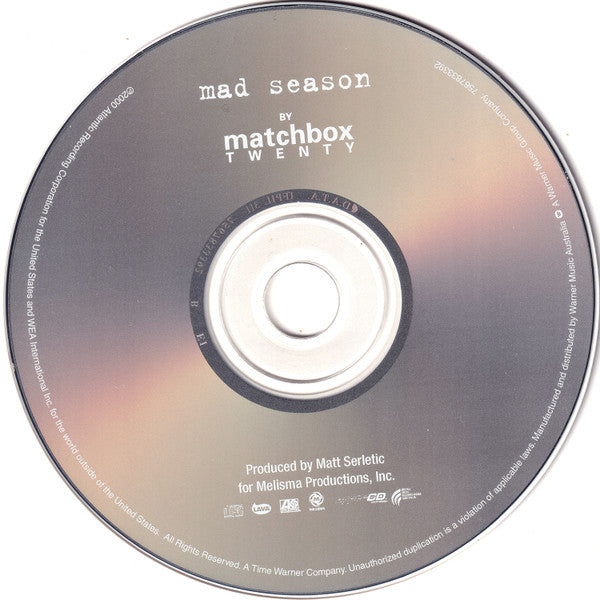 Matchbox 20 - Mad Season (2000 Australian CD) Mint