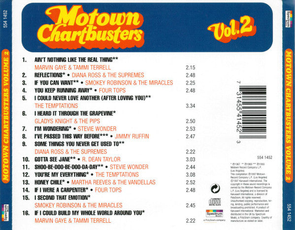 Various - Motown Chartbusters Vol.2 (1997 CD) Mint