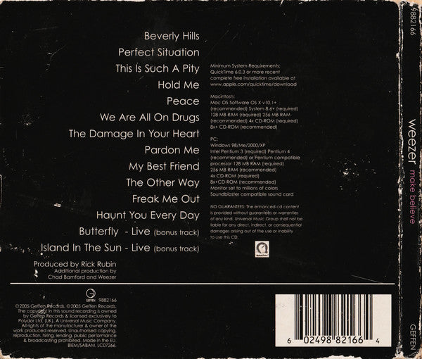 Weezer - Make Believe (2005 Special edition CD) NM
