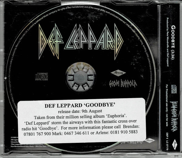 Def Leppard - Goodbye (1999 UK Promo CD Single) NM