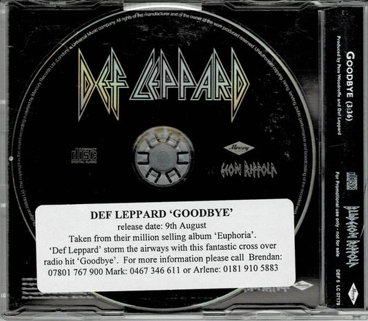 Def Leppard - Goodbye (1999 UK Promo CD Single) NM