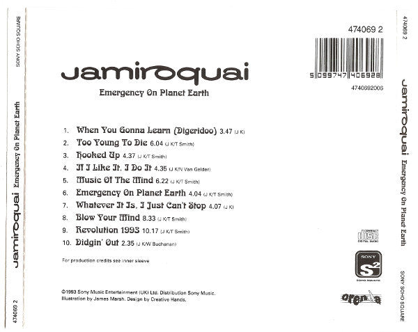 Jamiroquai - Emergency on Planet Earth (1993 CD) Mint