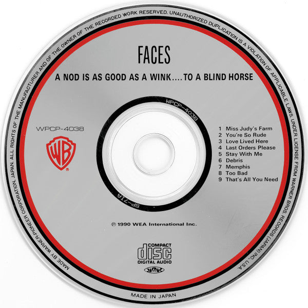 Faces - A Nod Is As Good As A Wink (JAPAN CD 1990) Mint