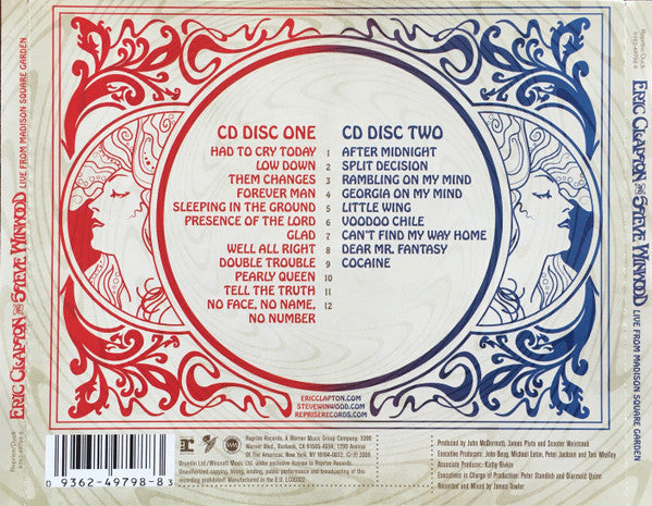 Eric Clapton & Steve Winwood - Live from Madison Square Garden (2009 DCD) Mint