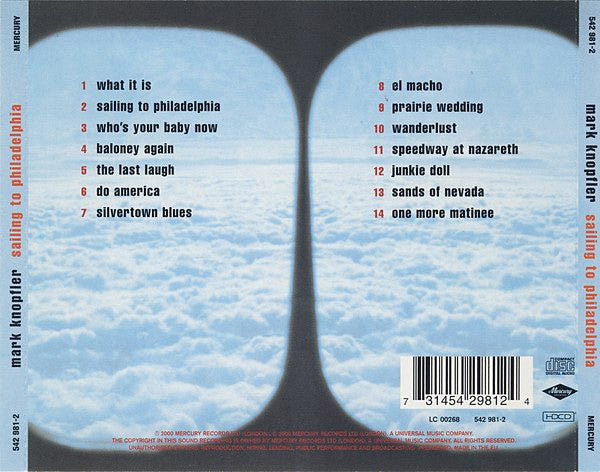Mark Knopfler - Sailing to Philadelphia (2000 HDCD) VG+