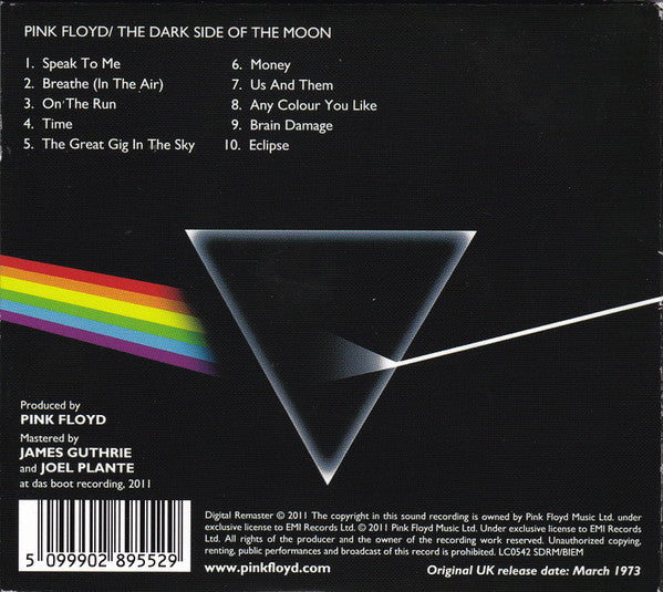 Pink Floyd - Dark Side of the Moon (2011 Remaster CD) NM