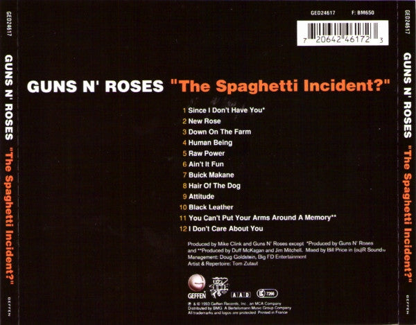 Guns N' Roses - The Spaghetti Incident (1993 'MPO' CD) Mint