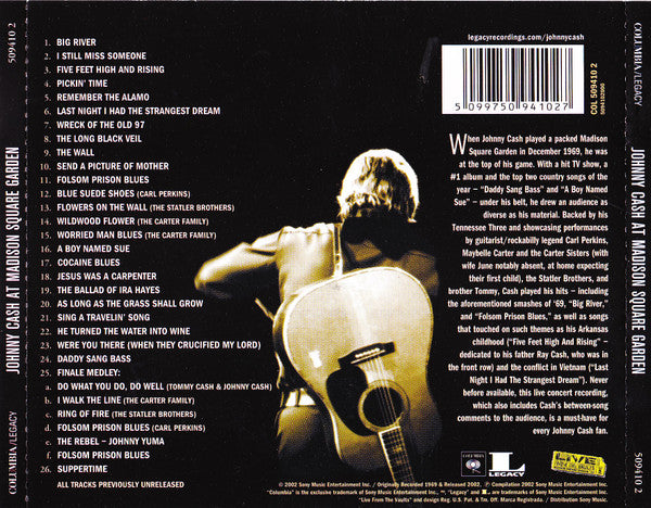 Johnny Cash - at Madison Square Garden (2002 CD) Mint