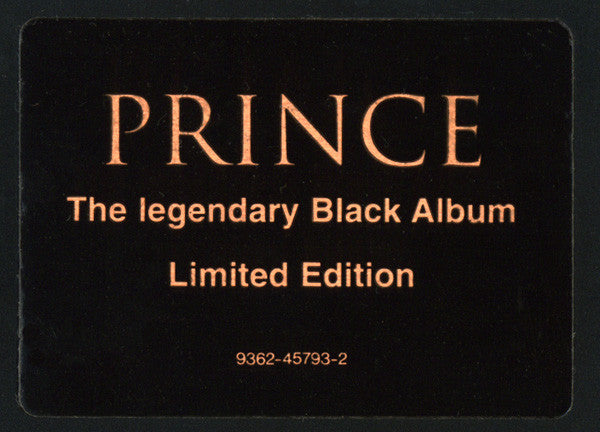Prince - The Black Album (1994 Official CD) VG+