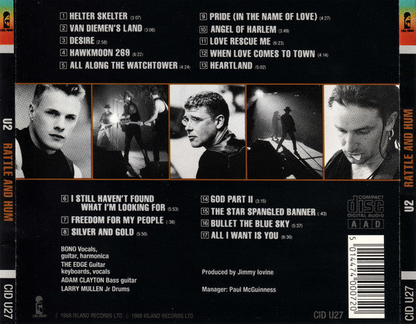 U2 - Rattle and Hum (1988 CD) NM