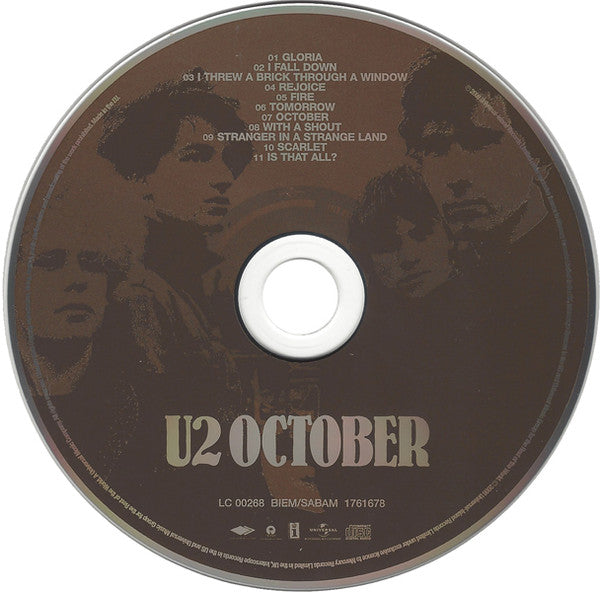 U2 - October (2008 Re-Master CD) Mint