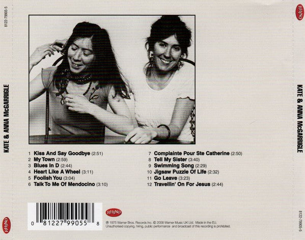 Kate & Anna McGarrigle - Self Titled (2008 Reissue CD) Mint