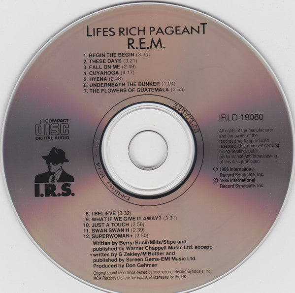 R.E.M - Lifes Rich Pageant (1986 UK CD) VG+