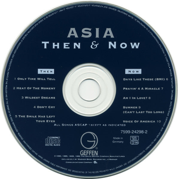 Asia - Then & Now (1990 German Prog CD) NM