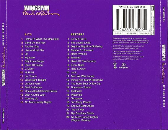 Paul McCartney - Wingspan~Hits and History (2001 DCD) VG+