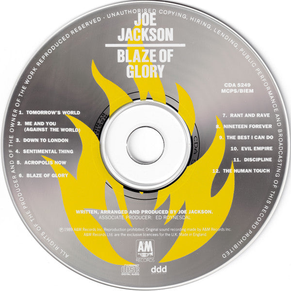 Joe Jackson - Blaze of Glory (1989 CD) VG+