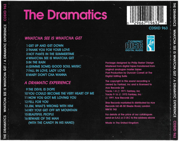 Dramatics - Whatcha See is Whatcha Get ~ A Dramatic Experience (Stax CD) NM