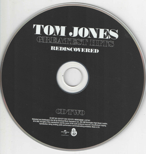 Tom Jones - Greatest Hits ~ Rediscovered (2010 DCD) Mint