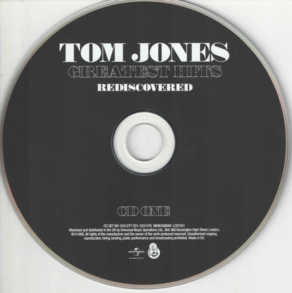 Tom Jones - Greatest Hits ~ Rediscovered (2010 DCD) Mint