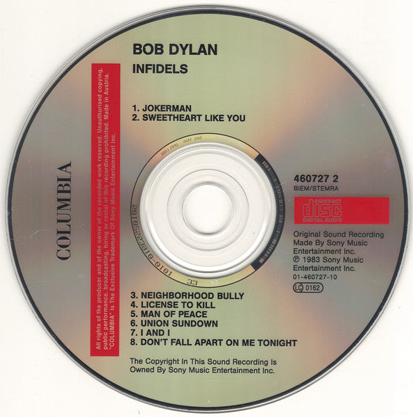Bob Dylan - Infidels (1989 CD) Mint