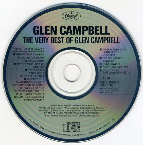 Glen Campbell - The Very Best of (1987 US CD) VG+