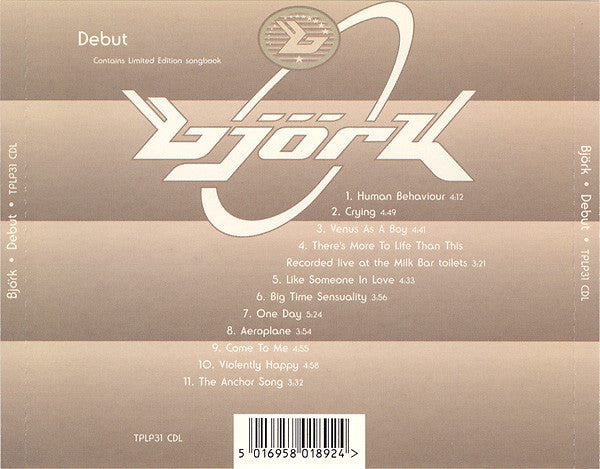 Bjork - Debut (UK 1993 Limited Edition 1st Press CD) NM