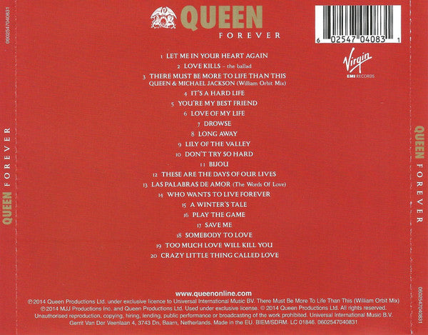 Queen - Forever (2014 CD) VG+