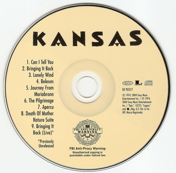 Kansas - Kansas (2004 30th Anniversary Edition CD) NM