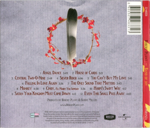 Robert Plant - Band of Joy (2010 CD) Mint
