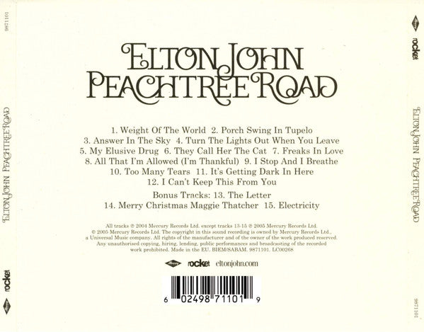 Elton John - Peachtree Road (1995 CD) NM
