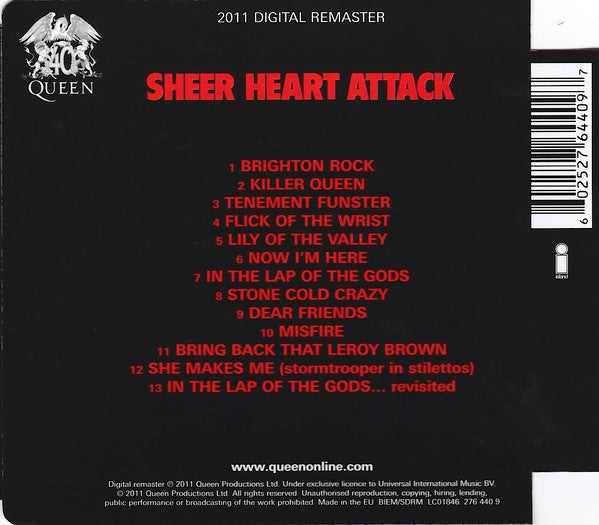 Queen - Sheer Heart Attack (2011 Remaster Super Jewel CD) Mint