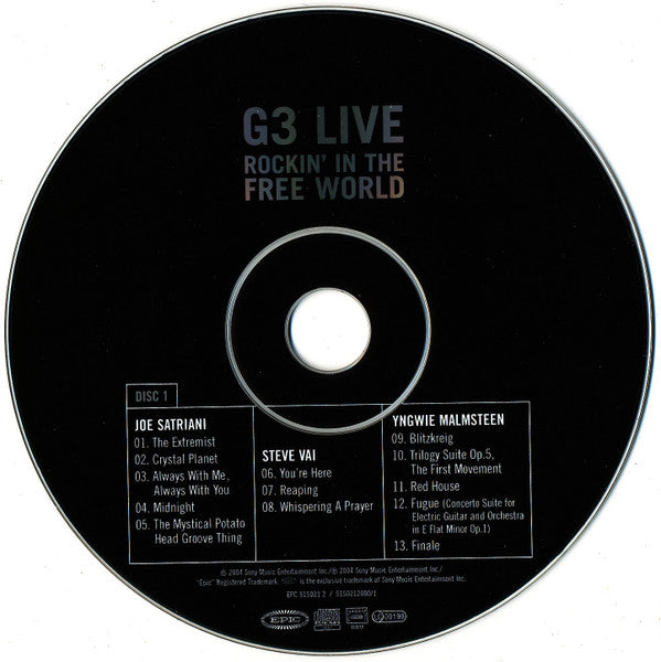 G3 (Satriani, Vai, Malmsteen) - Rockin' in the Free World (DCD) VG+