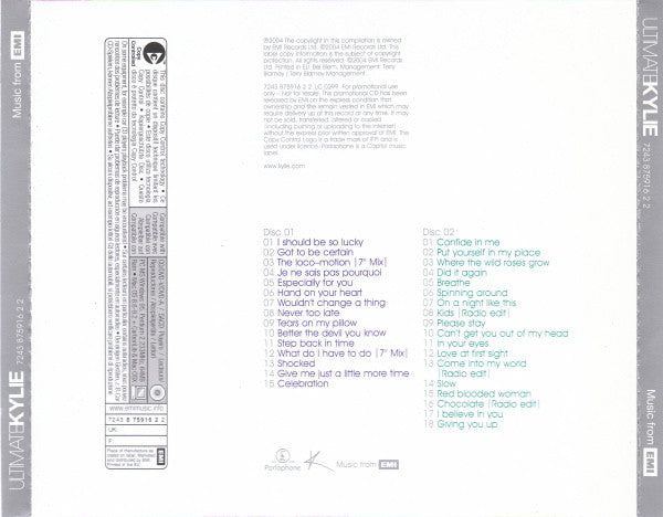 Kylie Minogue - Ultimate Kylie (2004 PROMO DCD) Mint