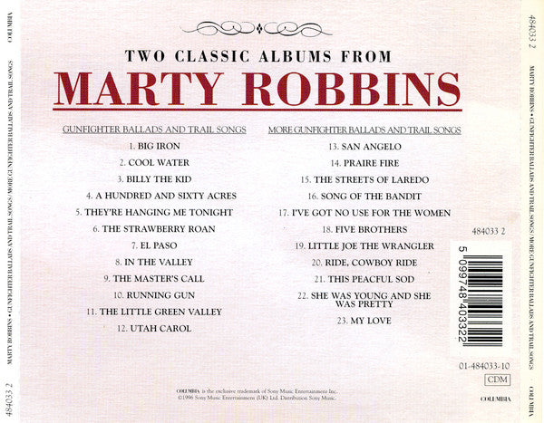 Marty Robbins - Gunfighter Ballads... / More... (1996 2 on 1 CD) NM